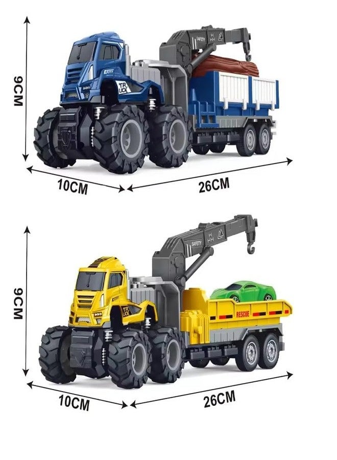 Oupstrive Car & Wooden Transport Truck 1:43 Metal Toys Alloy Diecast Truck Set Toy, Diecast Miniature Car Model Best Birthday Gift for Kids[Multicolor = Pack of 2 ] - Image 3
